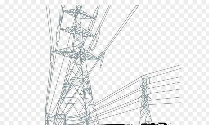 High Voltage Tower High-voltage Cable Electric Power Transmission PNG