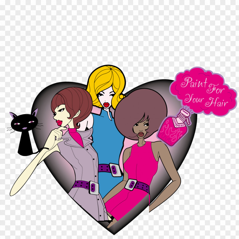 In The Heart Of Beauty Love Text Character Illustration PNG