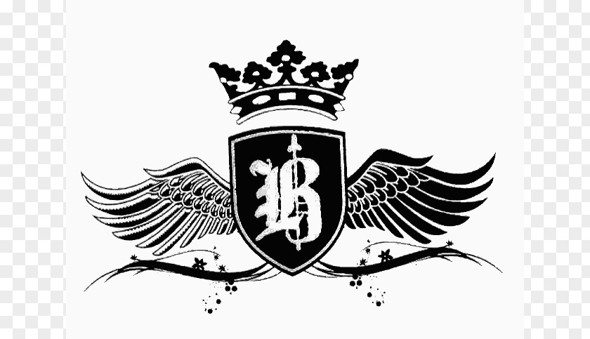 Shield Wing Black And White Image PNG