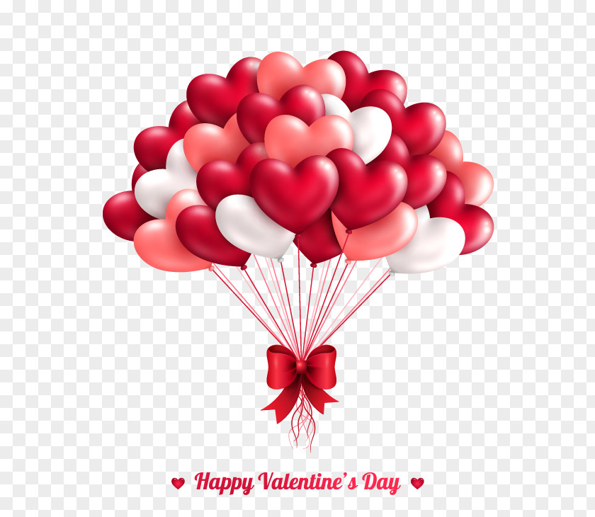 Vector Cartoon Balloon Valentines Day Heart Greeting Card PNG