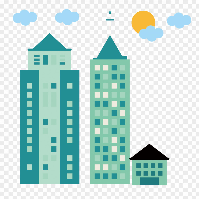 Cartoon City Building Skyscraper Poster Illustration PNG