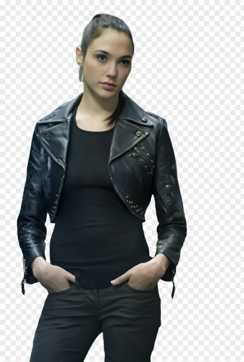 Fashion Top Jacket Clothing Leather Black PNG