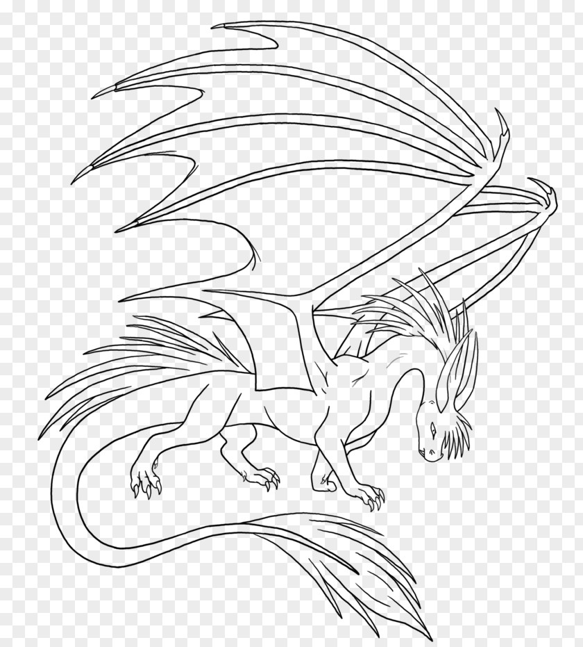 Dragon Line Art DeviantArt Sketch PNG