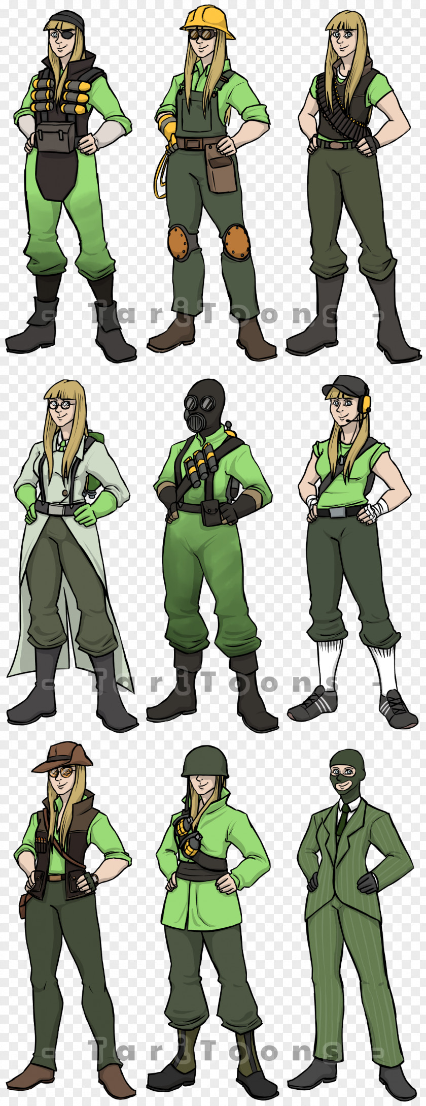 Fortress Team 2 Character Persona Drawing PNG