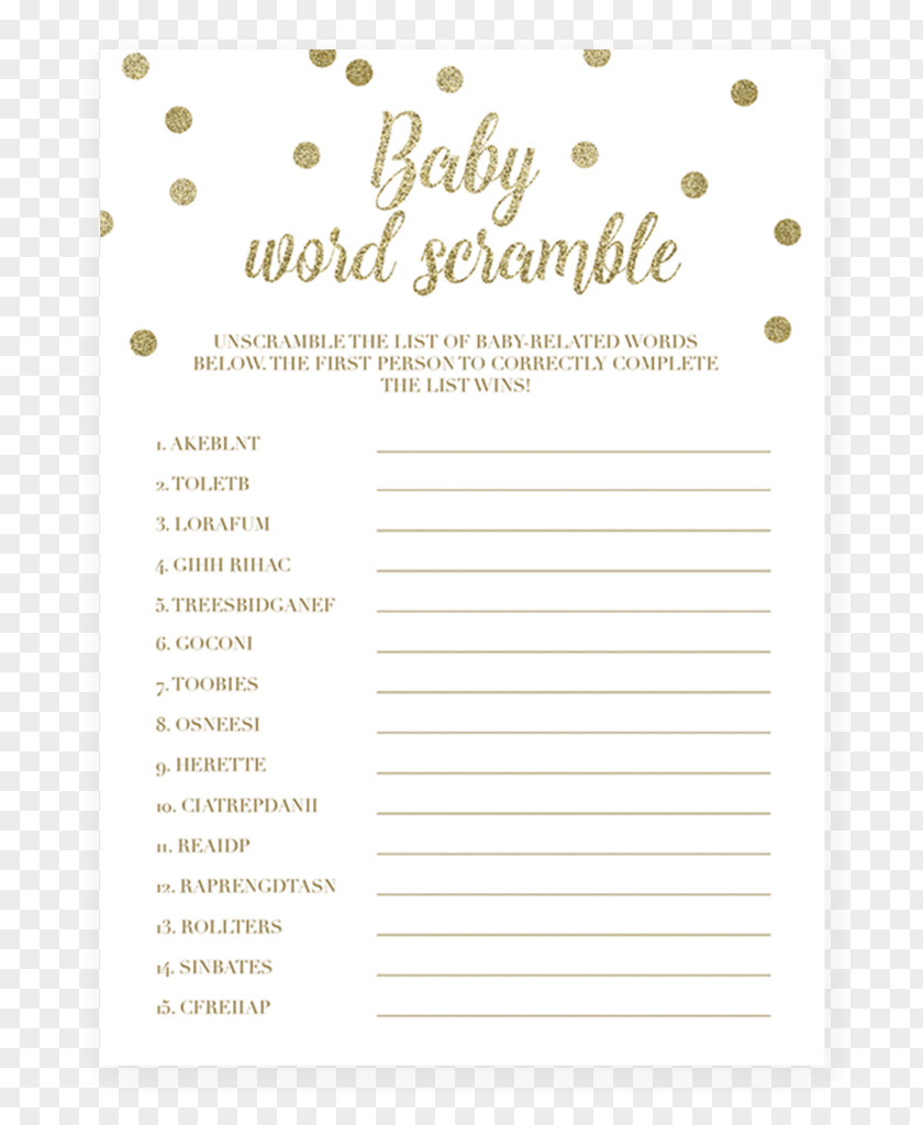 Scramble Scrabble Oriental Trading Company Baby Shower Word Game Search PNG