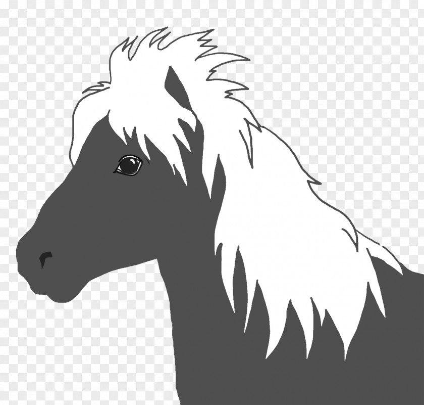 Silhouette Mane Pony Mustang Black And White PNG