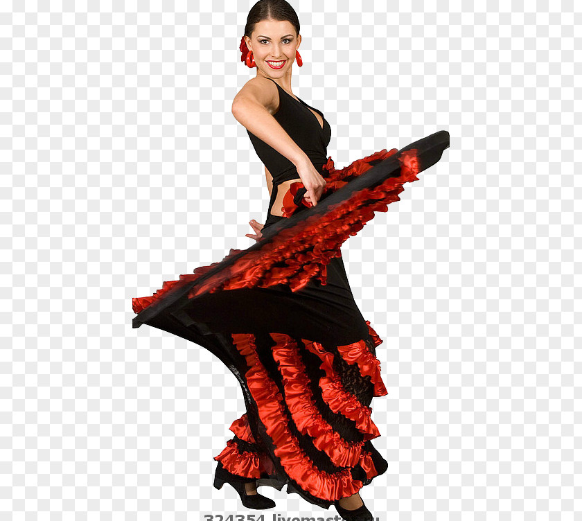 Flamenco Ballet Dancer Costume PNG