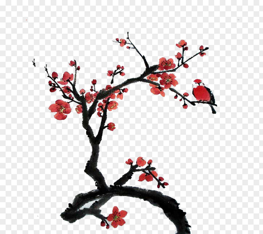 Plum Blossom Ink PNG