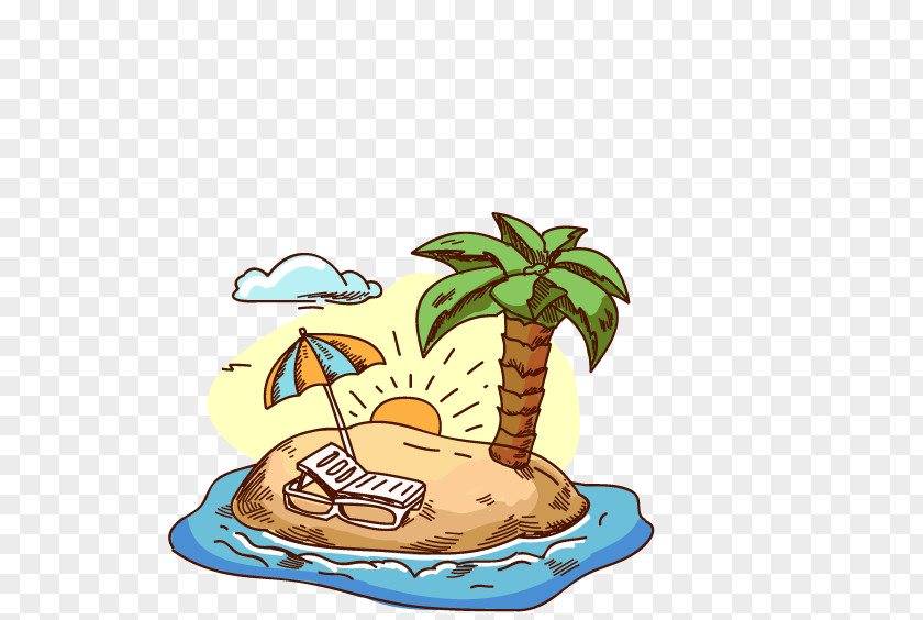 Sandy Beach Travel Drawing Royalty-free Icon PNG