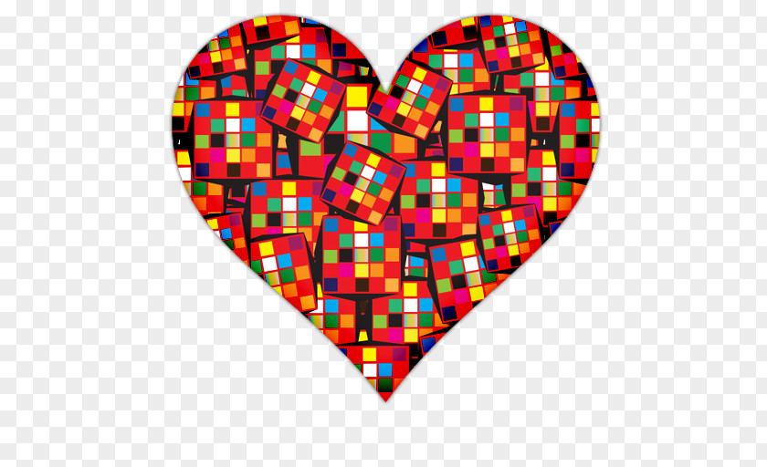 Colorful Squares Heart Clip Art PNG