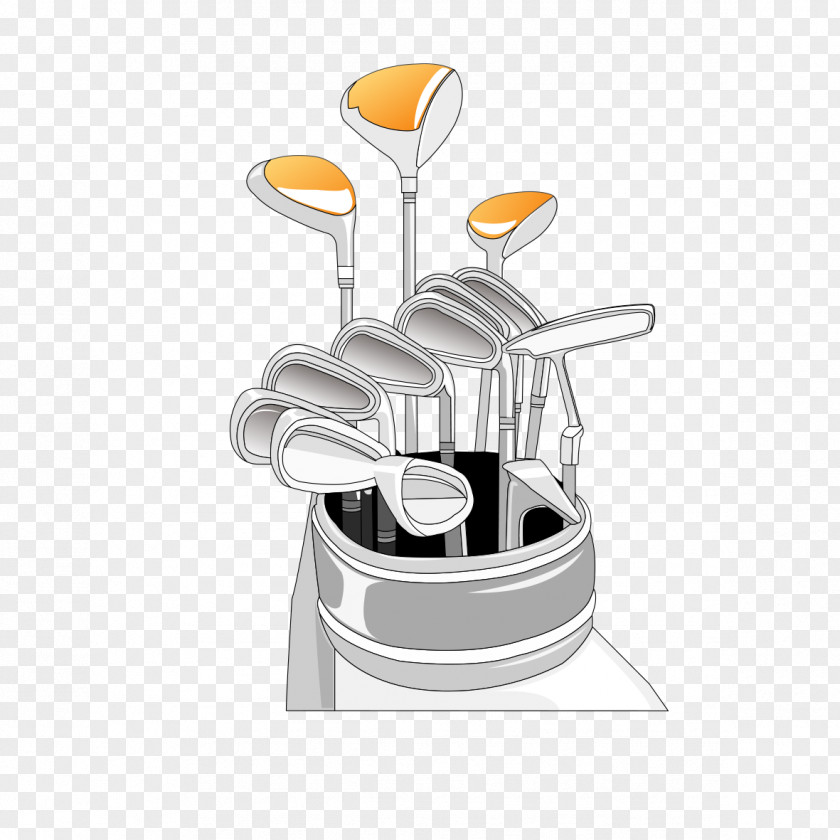 Hand-painted Golf Club Iron Wood PNG