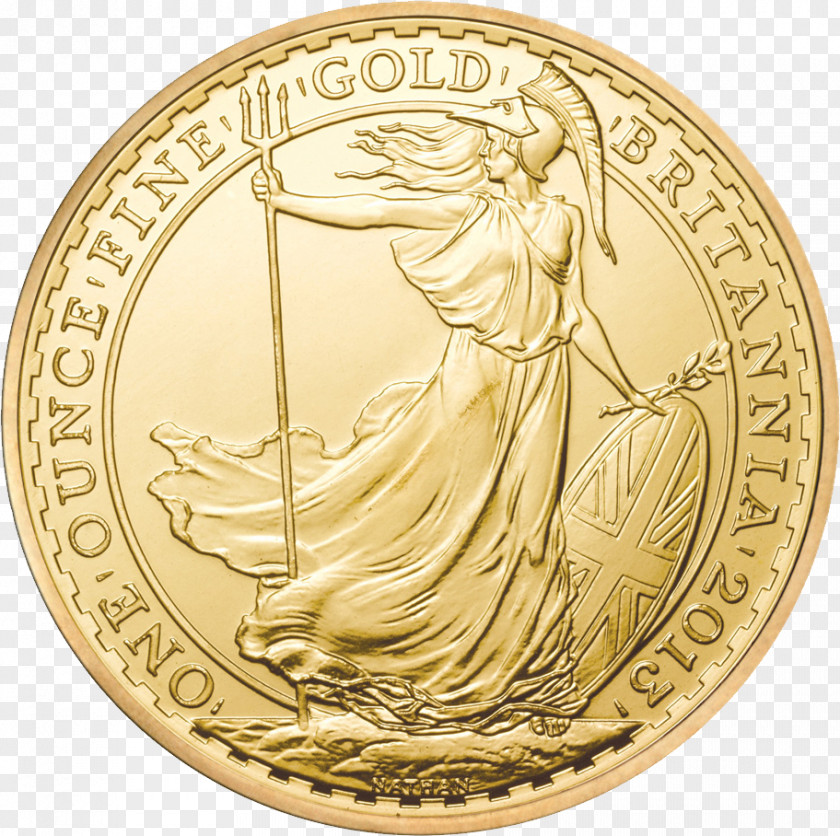 Gold United Kingdom Britannia Bullion Coin PNG