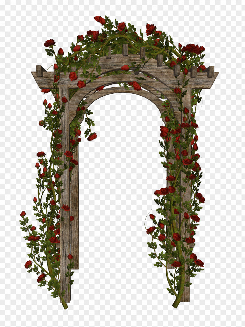 Retro Flower Vine Wound Door Clip Art PNG