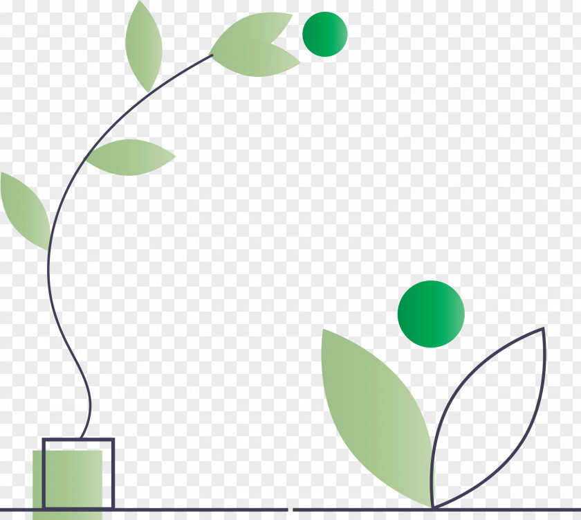Green Leaf Line Plant Tree PNG
