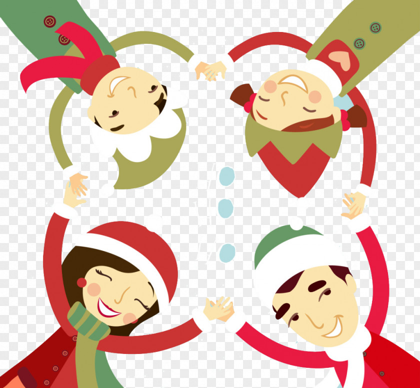 Christmas Happy Family Background Illustration PNG
