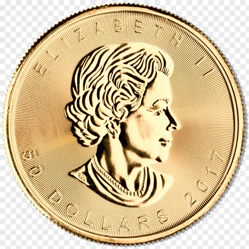 Lakshmi Gold Coin Canadian Maple Leaf Bullion Royal Mint PNG