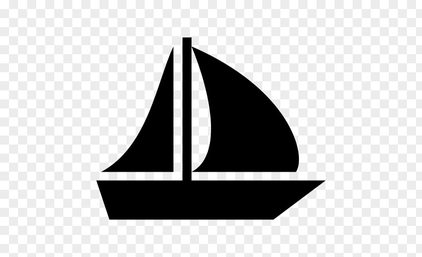 Silhoutte Sailboat Black & White Clip Art PNG