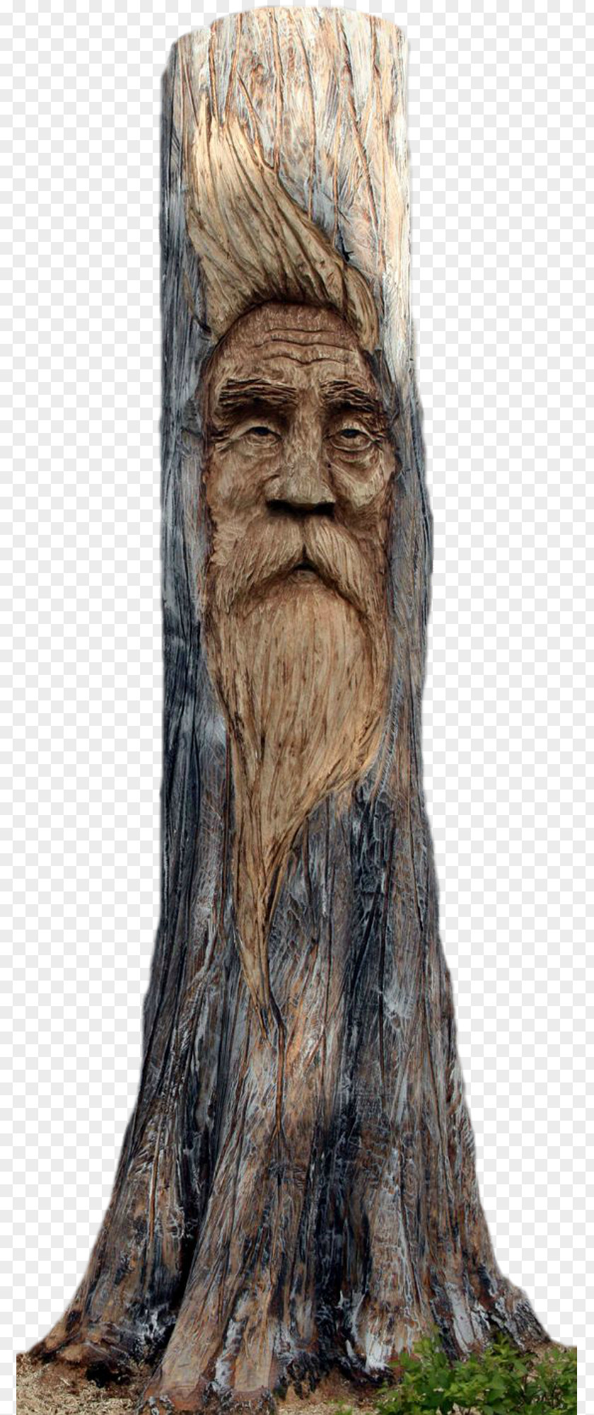 Arboles Tree Stump Wood Carving Chainsaw PNG
