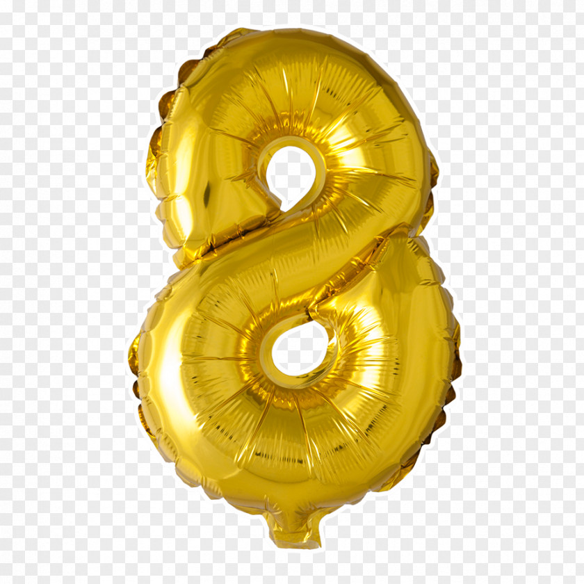 Balloon Toy Birthday Numerical Digit Gold PNG