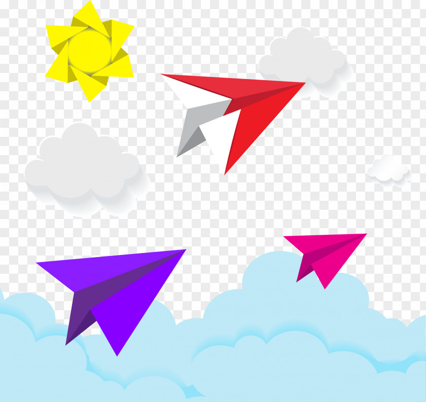 Vector Cartoon Paper Plane Airplane Clip Art PNG