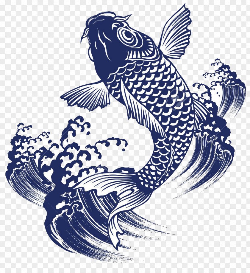 Japan Koi Goldfish Painting PNG