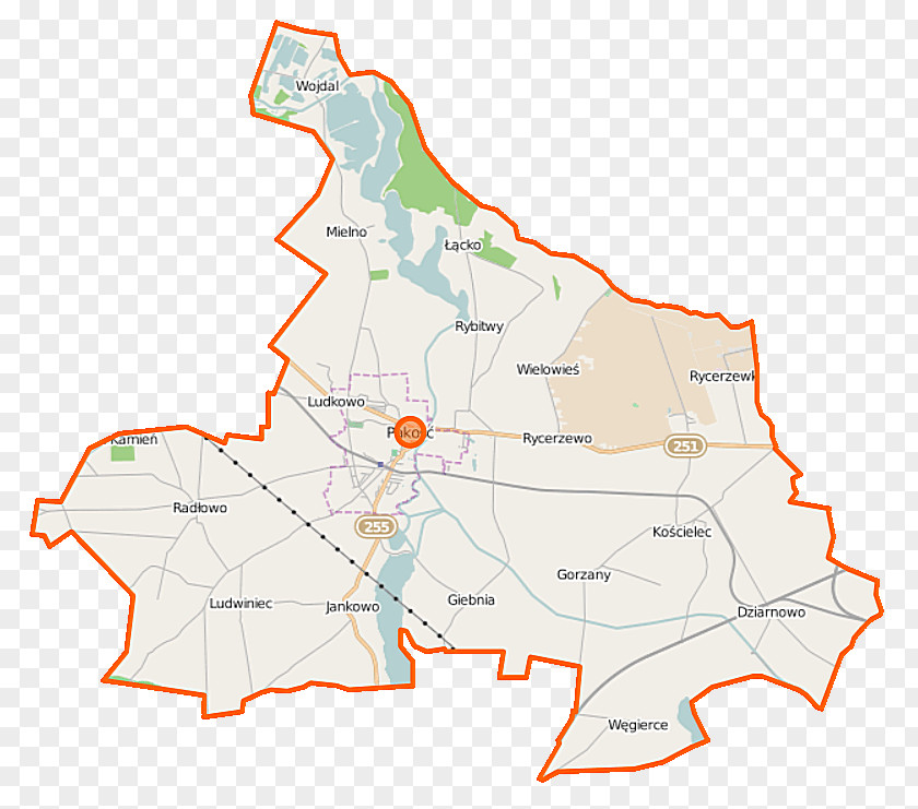 Locations Giebnia Rycerzewo, Kuyavian-Pomeranian Voivodeship Dziarnowo, Wielowieś, Gmina Pakość Leszczyce PNG