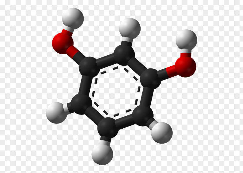 Resorcinol Benzenediol Chemical Formula Jmol Molecular Model PNG