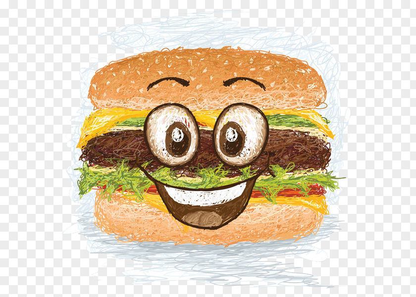 Sketch Burger Hamburger Cheeseburger Fast Food Patty PNG