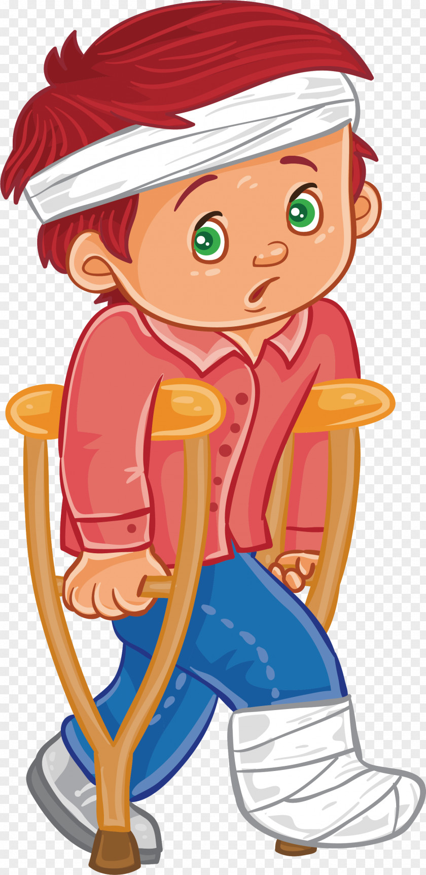 Cartoon Stock Illustration Photography PNG illustration photography Illustration, A wounded boy in the leg clipart PNG