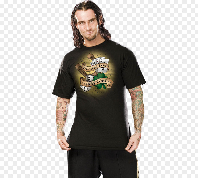 Cm Punk CM Long-sleeved T-shirt Shoulder PNG