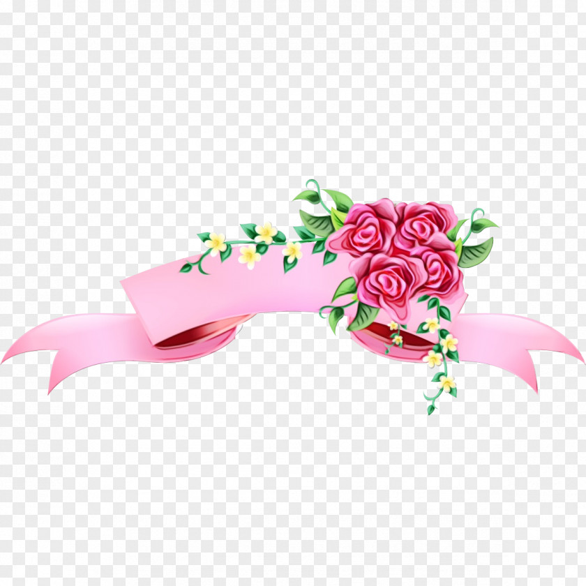 Bouquet Rose Order Banner Design Ribbon PNG