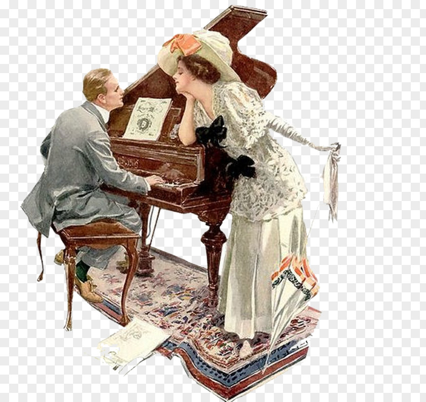 Couple Piano Printmaking AllPosters.com Painting Artist PNG
