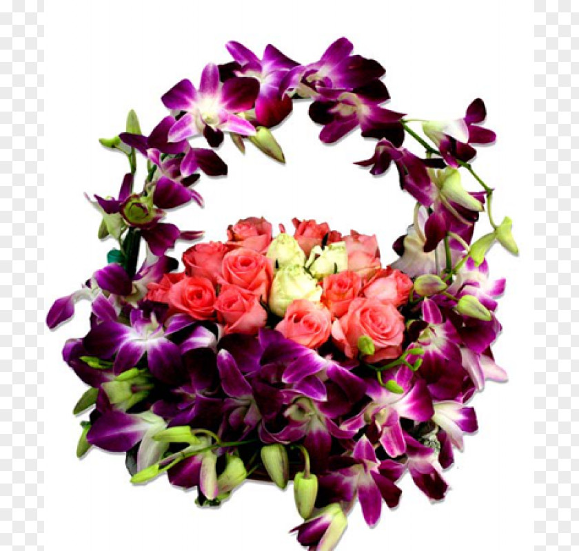 Flower Orchids Delivery Basket Cut Flowers PNG