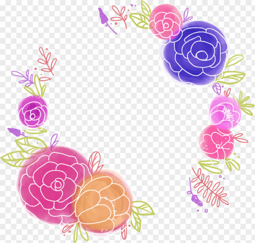 Watercolor Hand-painted Wreath PNG