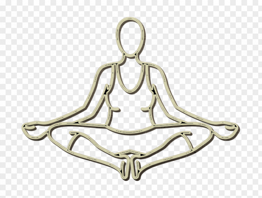 Woman On Lotus Position Front View Icon People Yoga And Pilates PNG
