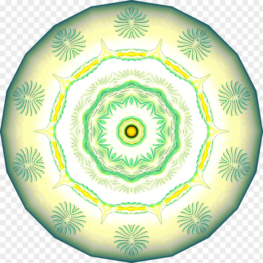 Hollow Mandala Symmetry Green Circle Organism Pattern PNG