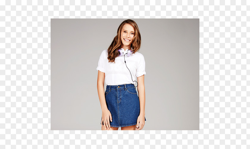 Makeup Model Jeans Waist Denim Skirt Blouse PNG