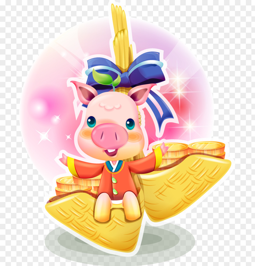 Pink Pig Domestic Chinese Zodiac New Year PNG