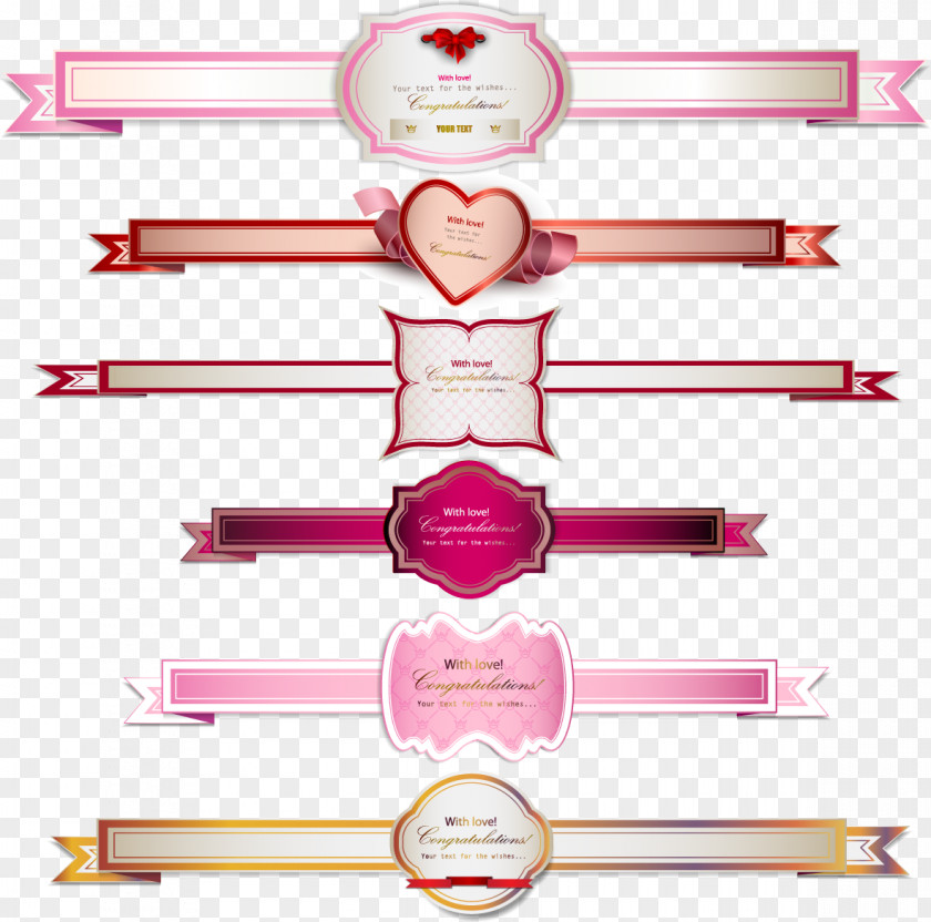 Beautiful Gift Tag Ribbon Label Sticker PNG