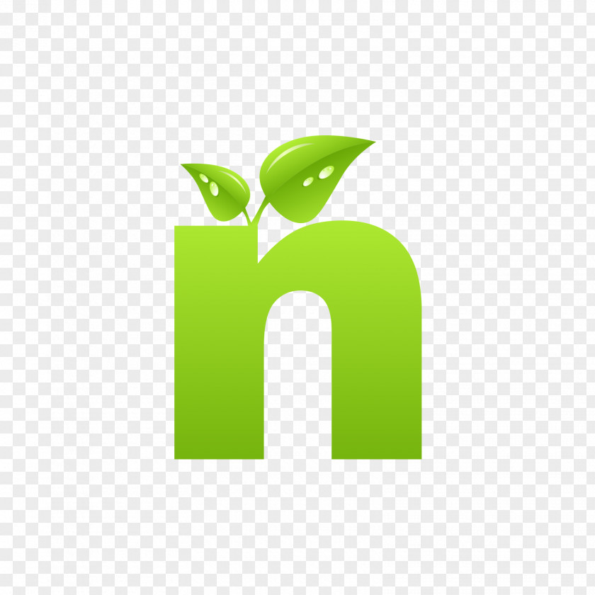 Green Plant Alphabet N Letter Font PNG