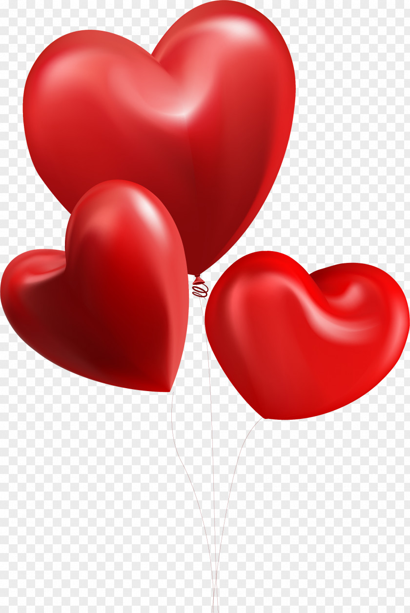 Red Love Decoration Pattern Valentine's Day Heart Balloon Illustration PNG