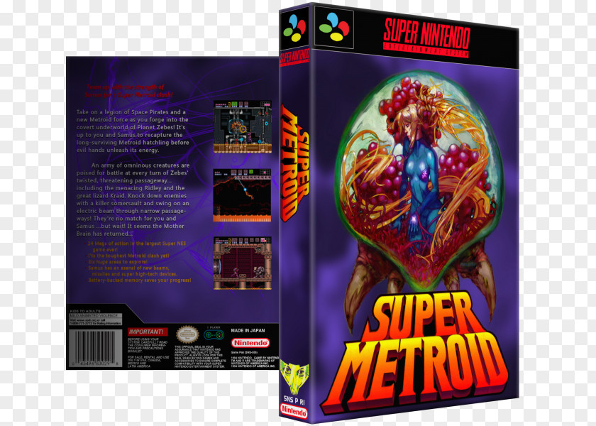 Super Metroid Nintendo Entertainment System Video Game VGBoxArt PC PNG