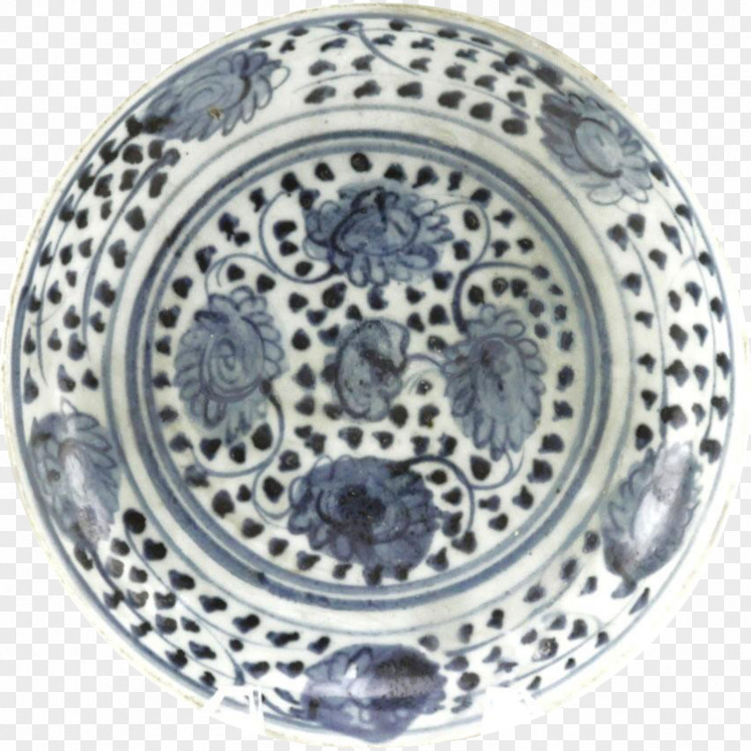 Plate Blue And White Pottery Ceramic Porcelain Tableware PNG