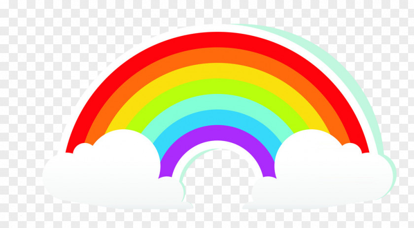 Rainbow Cartoon Cloud PNG