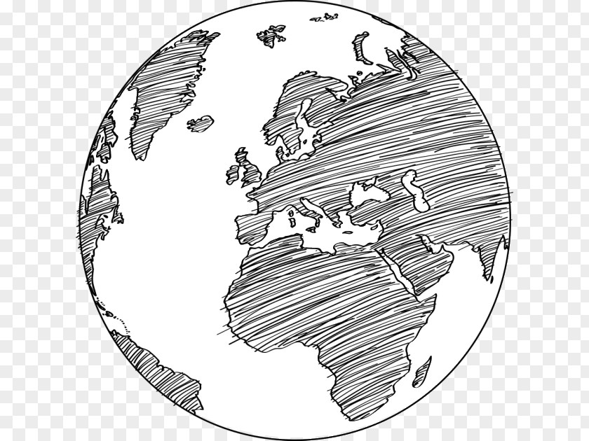 Earth Globe Drawing Sketch PNG