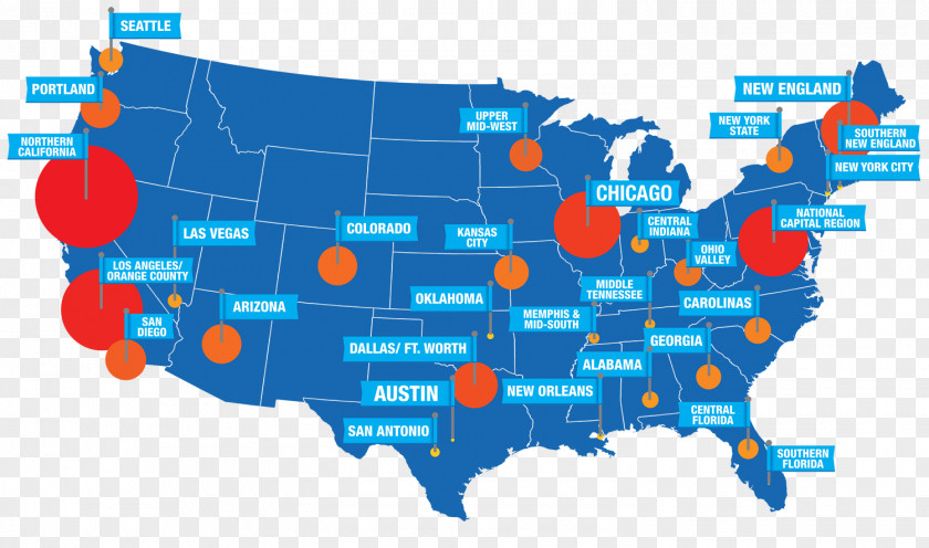 Heat Map California New York Washington U.S. State PNG