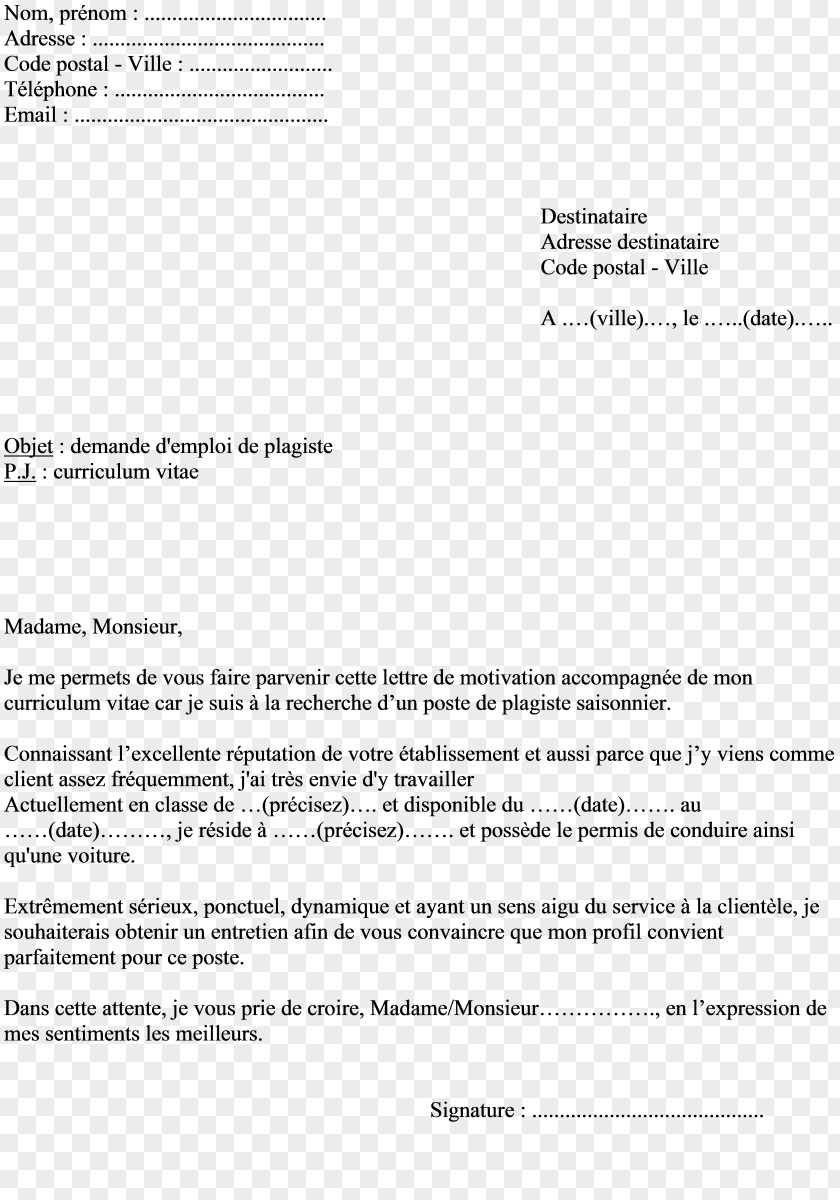 Motivation Cover Letter Document Employer Text PNG