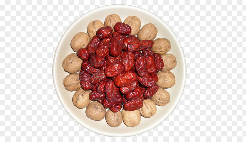 Red Dates And Walnuts Nut Plant Milk Vegetarian Cuisine Jujube PNG
