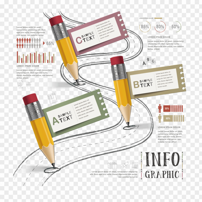Vector Pen And Curve Infographic Icon PNG