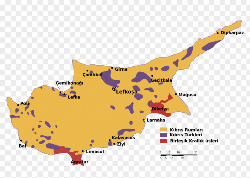 Map Turkish Invasion Of Cyprus Northern Famagusta Cypriot Enclaves United Nations Buffer Zone In PNG